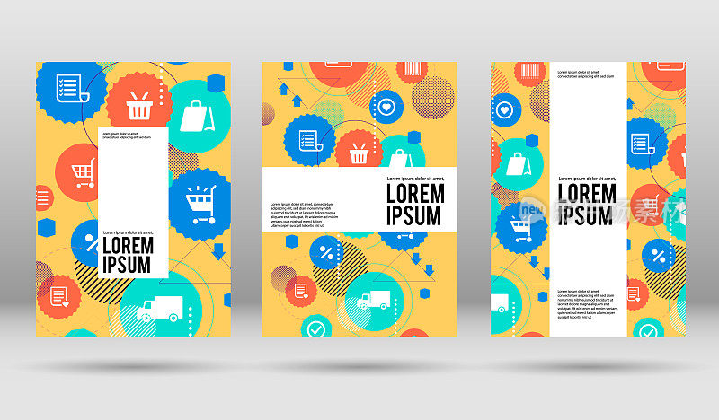 e-commerce icon cover design template